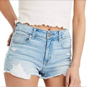 Light Wash Ripped Shorts